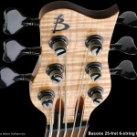 Custom 6-string bass, Flame Maple headstock veneer