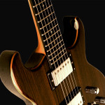 Natural binding detail, Rosewood top guitar, Alder body. Clone model