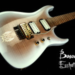Custom 7-string guitar, Maple Mahogany hybrid chambered body, snow white sunburst