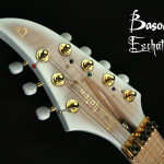 7-string custom guitar headstock detail, handcrafted in Vancouver at Basone