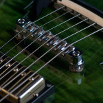 Pot leaf guitar pickups close up, handcrafted in Vancouver Canada in 2005