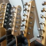 Fender guitars being repaired at our shop