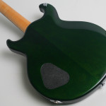 Handcrafted guitar, back of Alder body, Velvet green finish