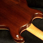 Phoenix handcrafted guitar, back of Mahogany body detail picture. Photo by Robert Stefanowicz