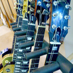 Gibson guitars being repaired at Basone shop.